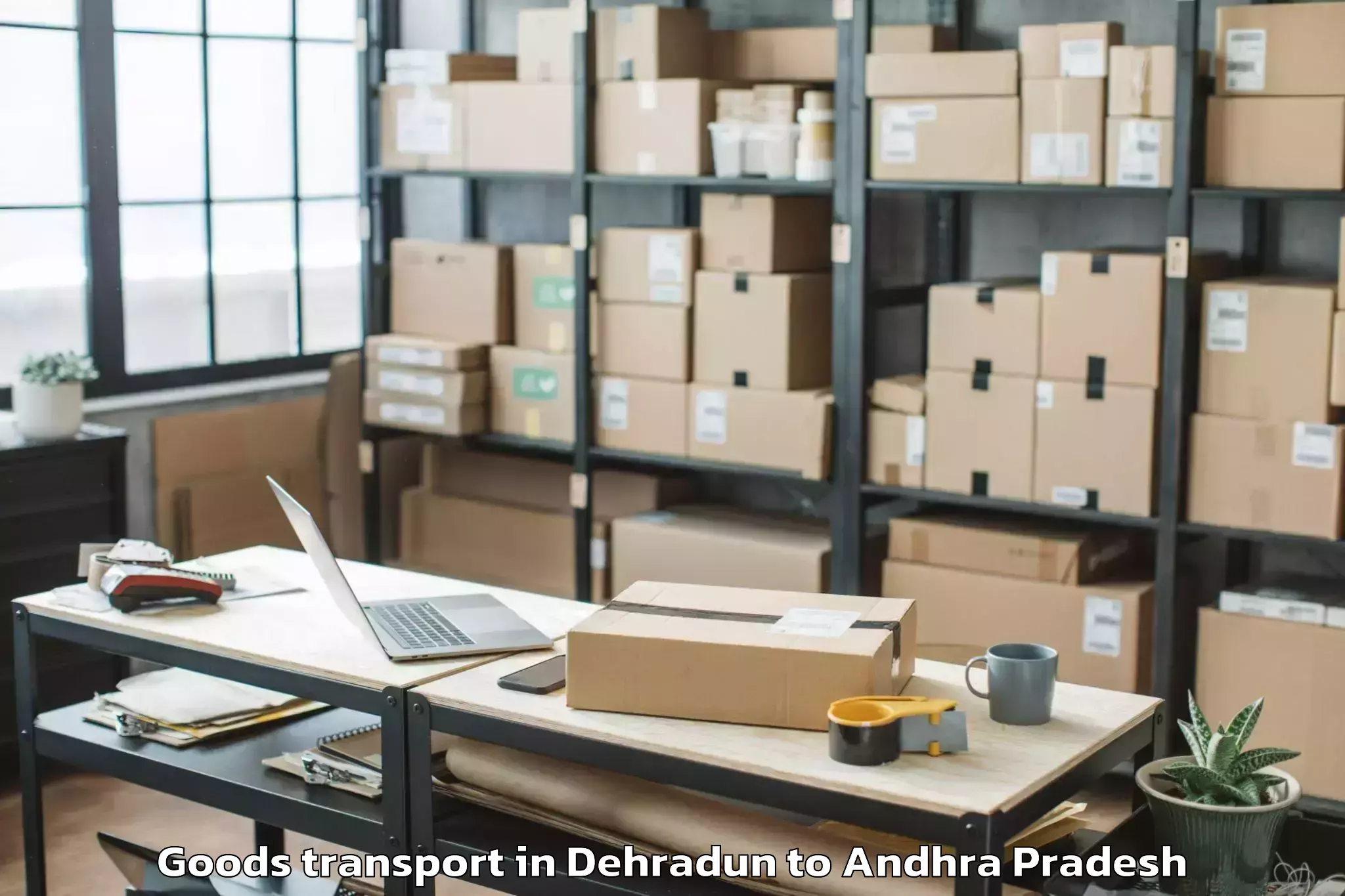 Book Dehradun to Peapally Goods Transport Online